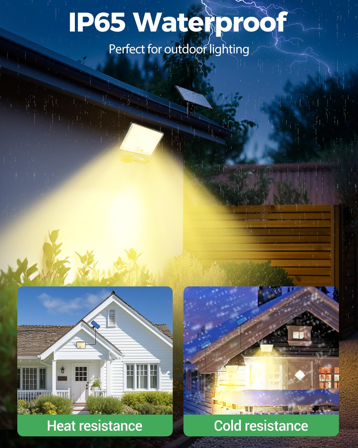 LOTMOS Solar Lights Outdoor, 342LED Remote Security Lights Motion Sensor