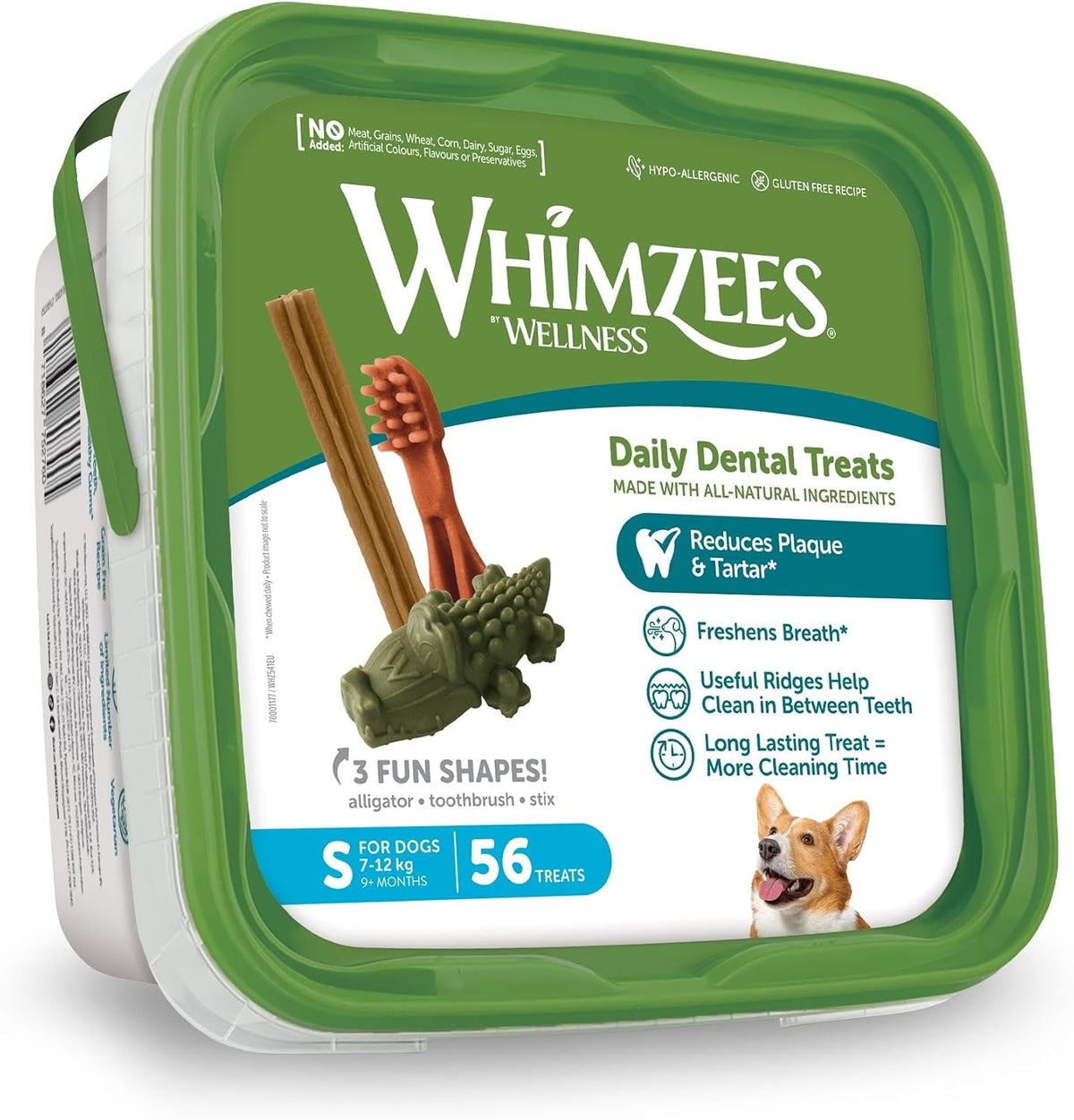 WHIMZEES Variety Box Dental S, 56 Pieces – Mixed Shapes, Size S