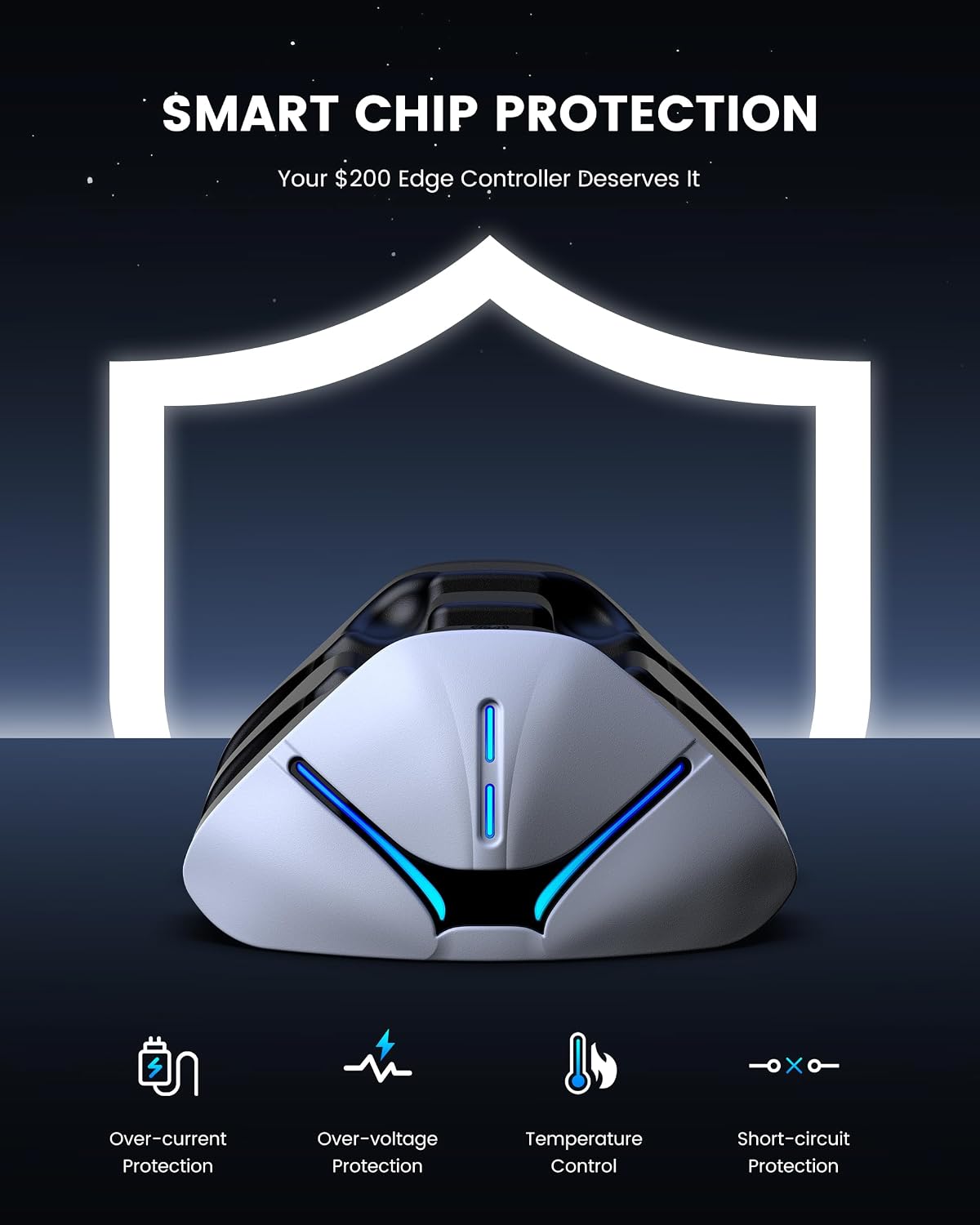HELLCOOL PS5 Charging Charger for DualSense & Edge, Fast Charge 2 Controllers Simultaneously, Drop&Go No Alignment, LED Indicator with Touch Off, Smart Safety Protection, with 1m USB-C Cable