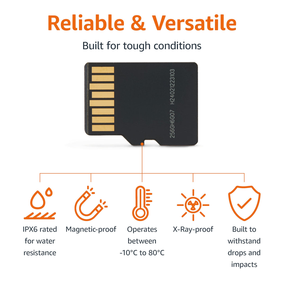 Amazon Basics microSDXC Memory Card with Full Size Adapter, A2, U3, Read Speed up to 100 MB/s, 128GB, Black