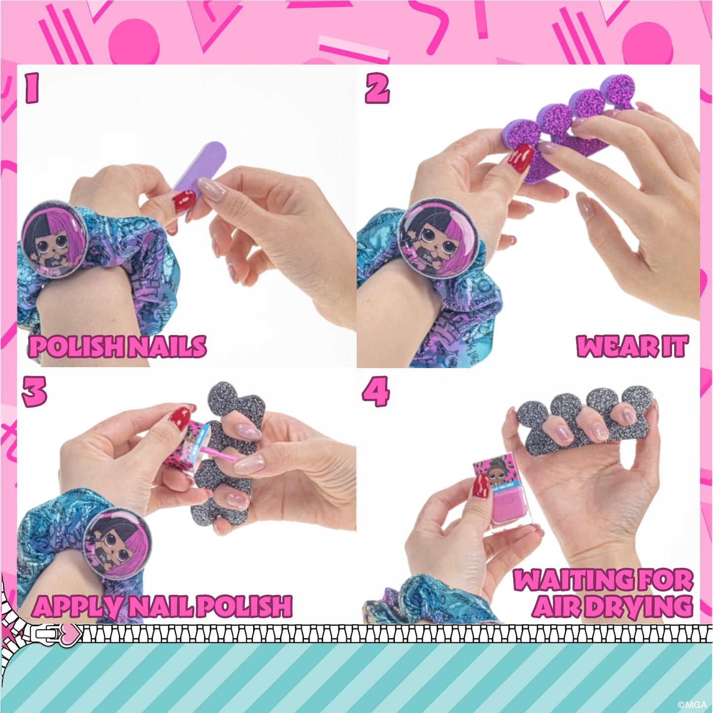 L.O.L. Surprise! Kids Makeup Set for Girls, Includes Lip Gloss, Eye Shimmer, Nail Polish, Hair Accessories in Train Case, Perfect for Parties, Sleepovers & Makeovers, Ages 5+ by Townley Girl