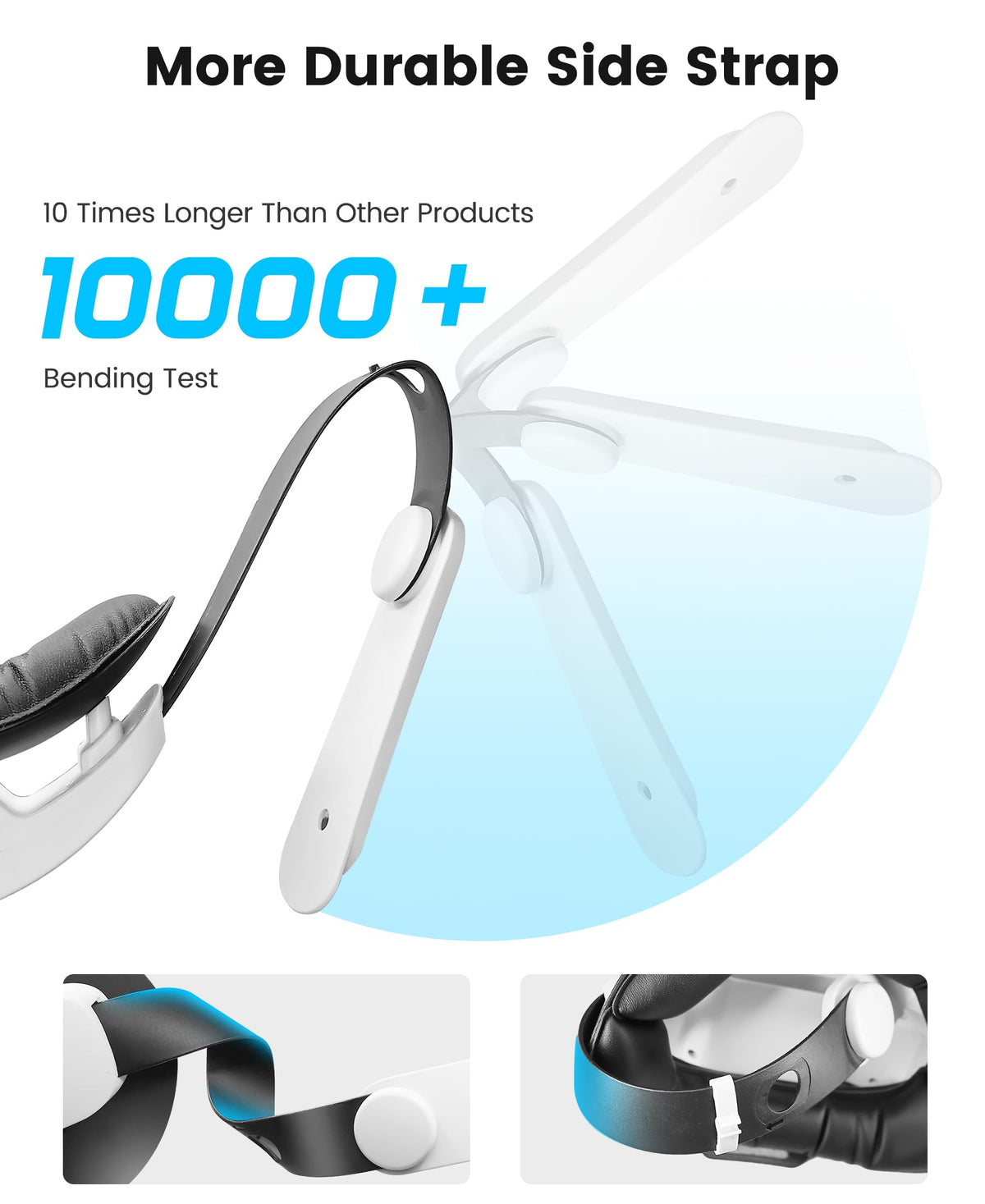 Comfortable Head Strap for Meta Quest 3S/3/2 with 7500mAh LED Display Battery Bank,VR Headset Elite Strap Replacement,All-Directional Adjustable Oculus Headstrap,Enhanced Support & Reduce Pressure