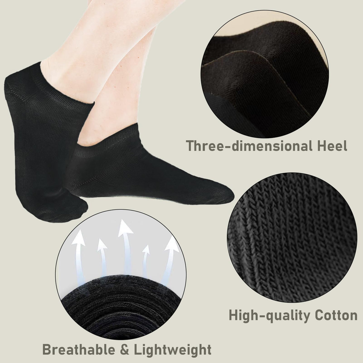 KEYRI 6 Pairs Ankle Socks Low Cut Trainer Socks