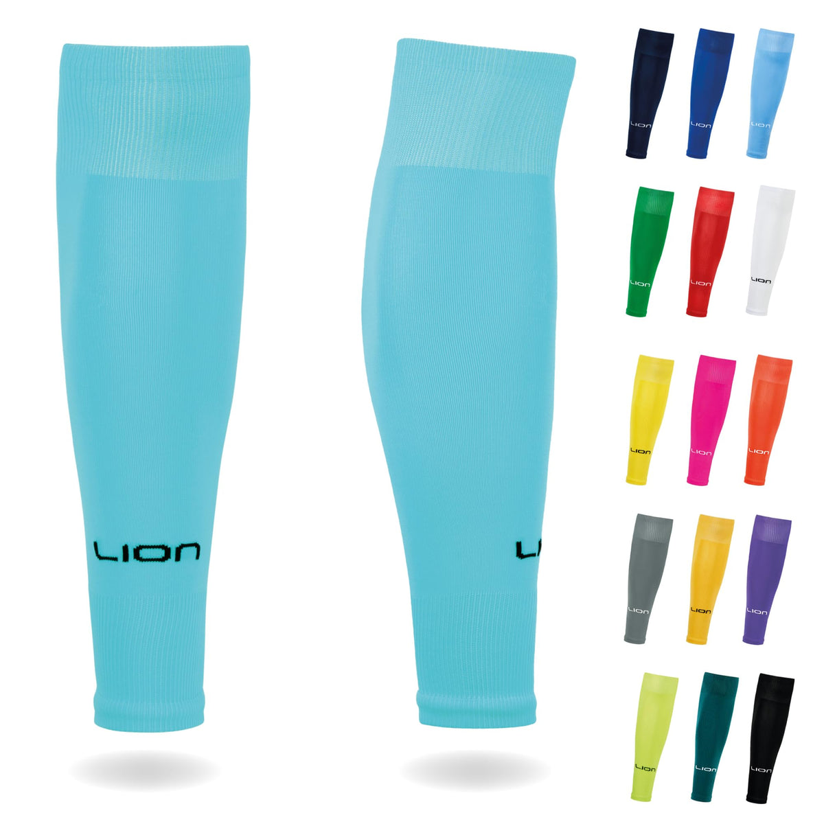 LION SPORTSWEAR Football Sock Sleeves To Accompany Grip Socks - Fits Over Calf/Shin Pads - Variety Of Colors To Match Your Team Kit