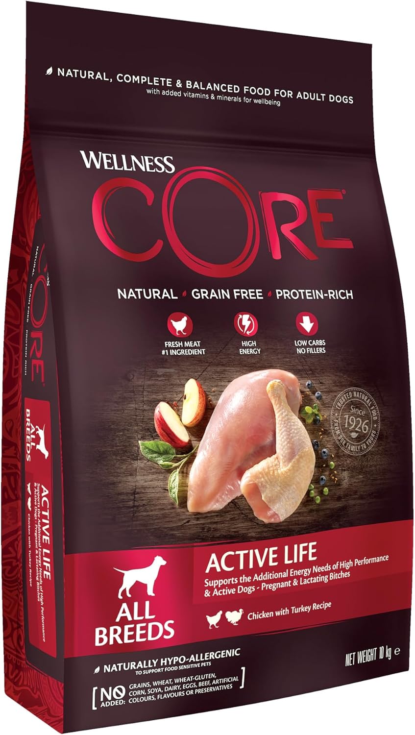 Wellness CORE Active Life 10 kg, Chicken & Turkey – Dry Dog Food