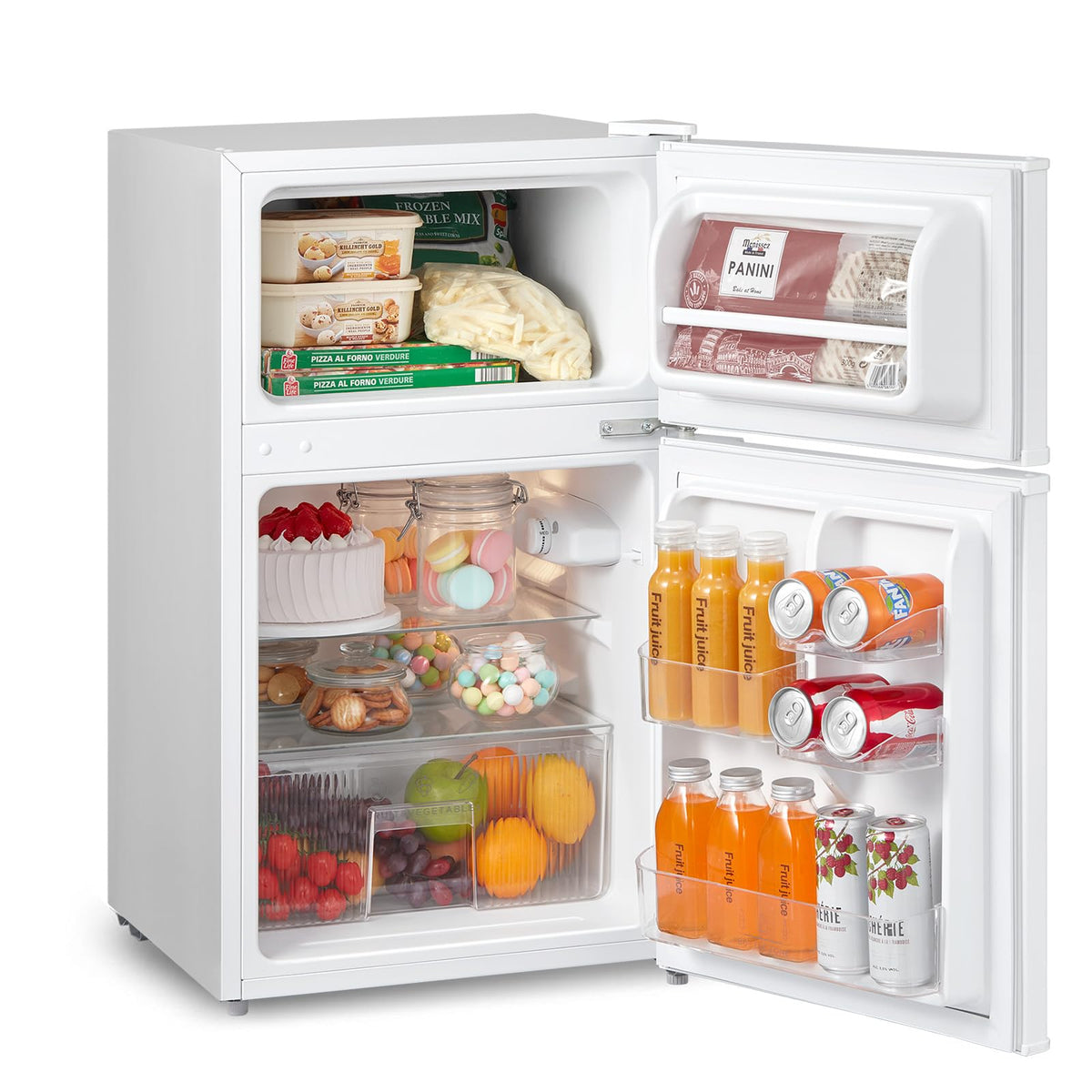 COMFEE' 87L Under Counter Fridge Freezer, Reversible Door, RCT87BL2(E)