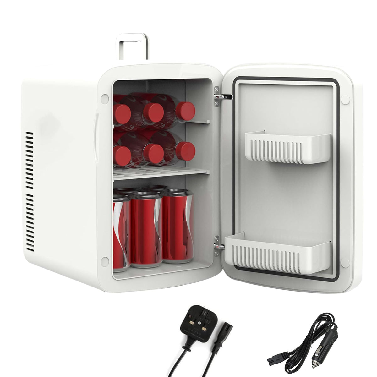 Crystals Mini Fridge, 10L Table Top Small Fridge Cooler & Warmer for Car Bedrooms Desk Office, 12V DC - 220 AC, Energy Efficient (Black)