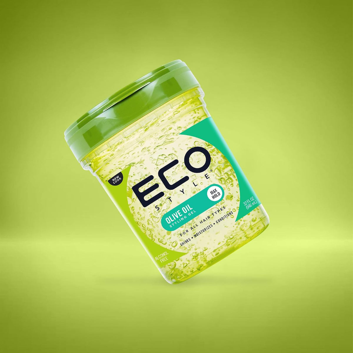 Eco Style Olive Oil Hair Styling Gel, Hydrate and Style, Green, 946 ml (Pack of 5)