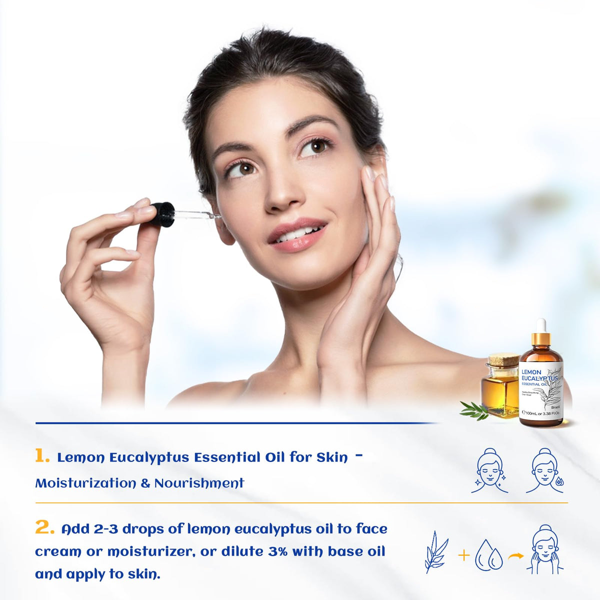 HIQILI Tea Tree Oil for Nail Fungus, Skin, Hair, Acne