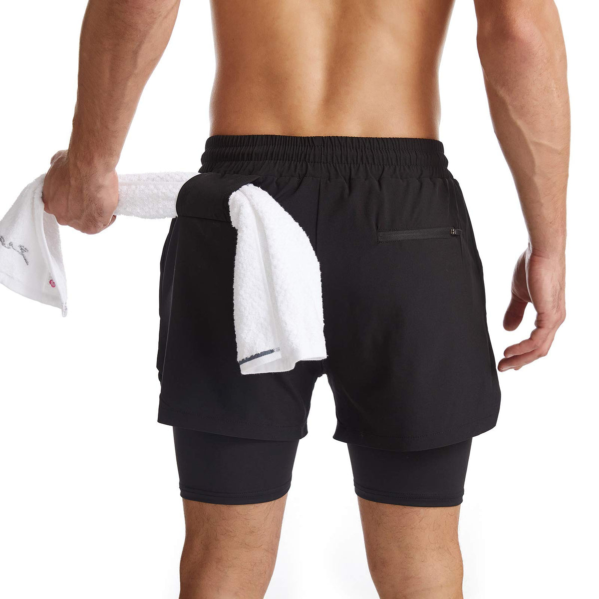 Mens Running Shorts Men's Gym Sports Short 2 in 1 with Phone Pocket Lightweight Quick Drying