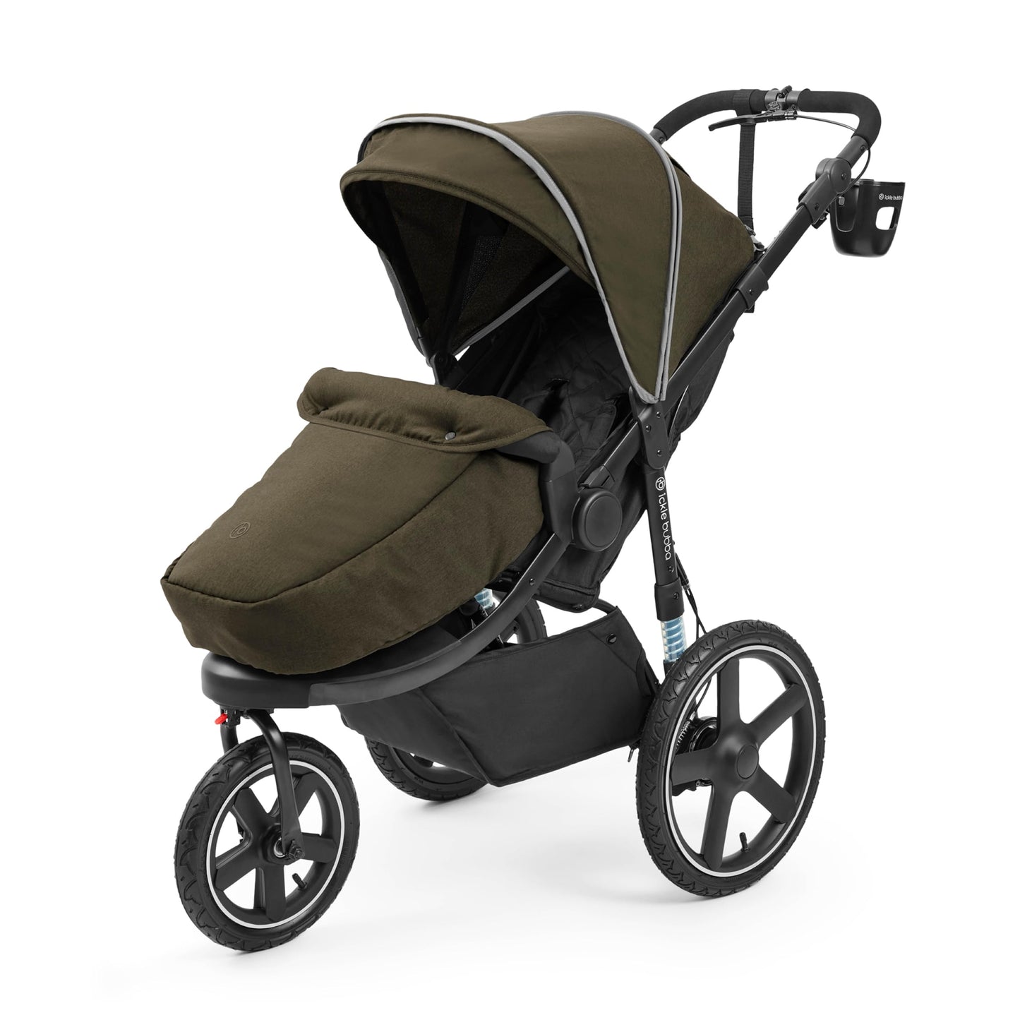 Ickle Bubba Venus Jogger Pro Max Stroller (Charcoal Grey) – All-Terrain 3-Wheel Pushchair from Birth to 22kg, Waterproof Hood & Footwarmer, Adjustable Handle, Cup Holder & Self-Locking Fold