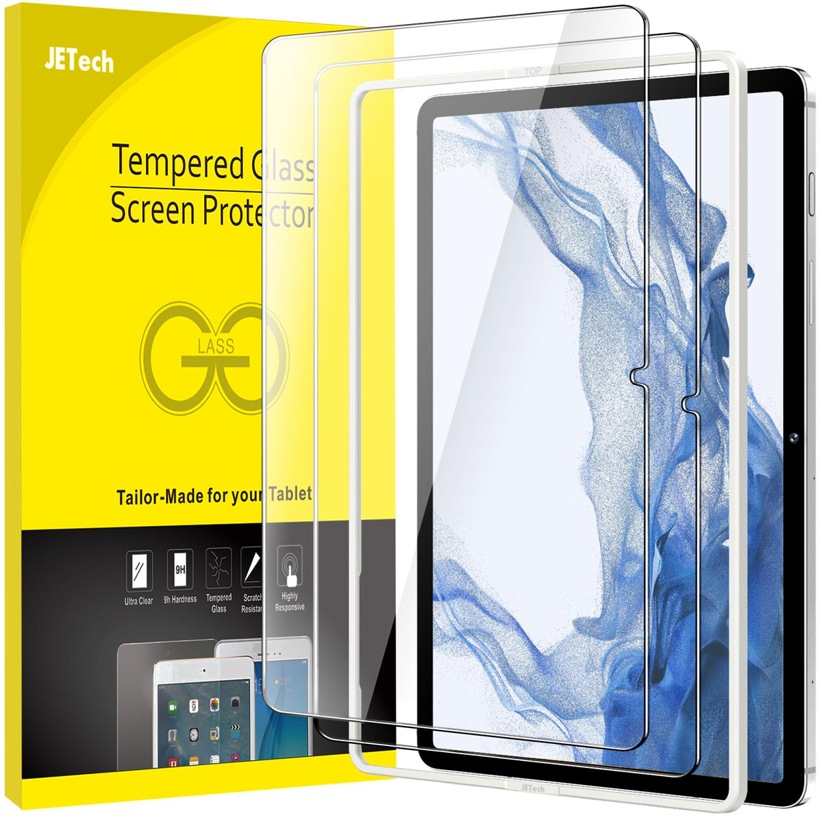 JETech Screen Protector for Galaxy Tab S10 Lite/S10 FE/S9 FE/S9, 2-Pack