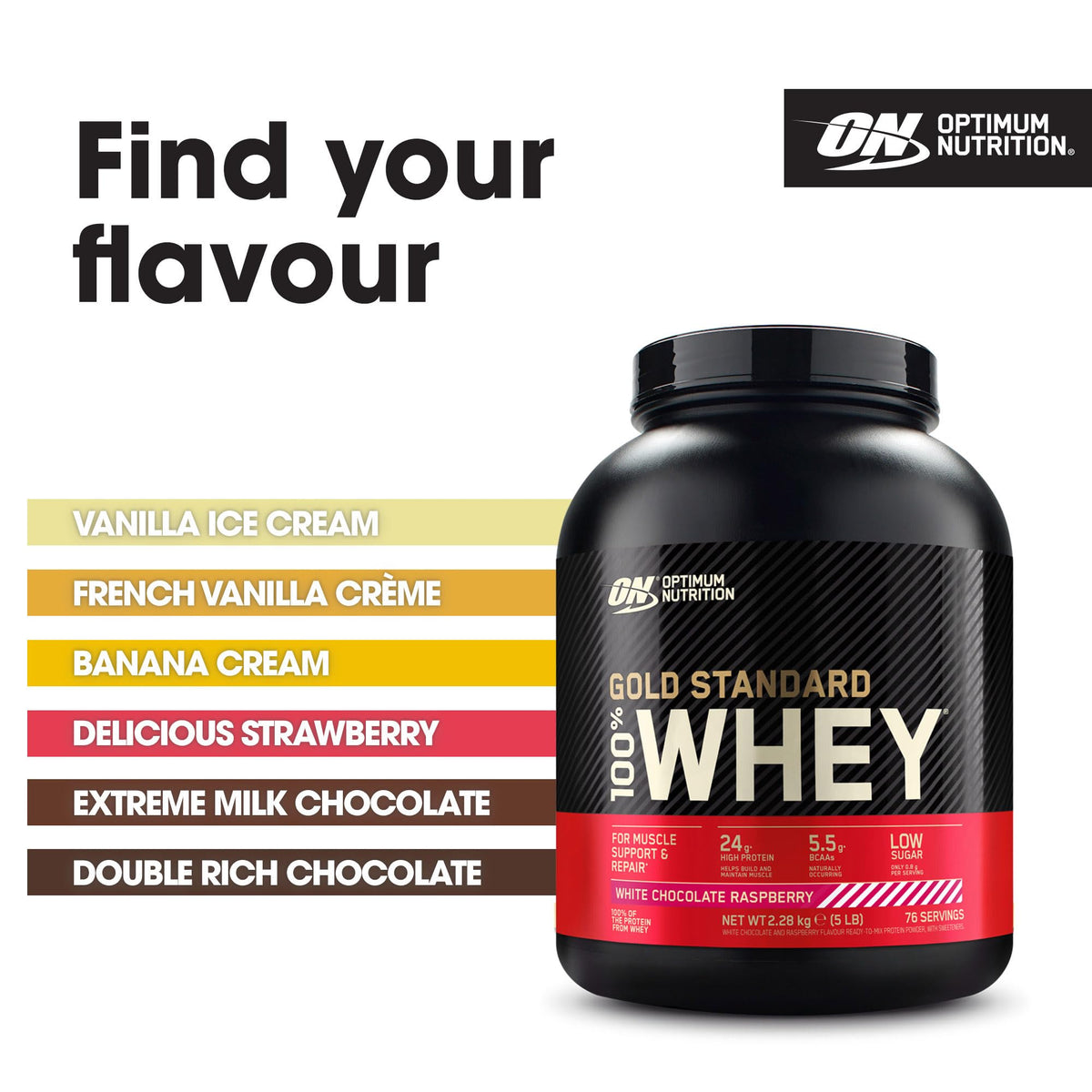 Optimum Nutrition Gold Standard 100% Whey Muscle Building and Recovery Protein Powder With Naturally Occurring Glutamine and BCAA Amino Acids, Double Rich Chocolate Flavour, Pack of 24, 24 x 31g