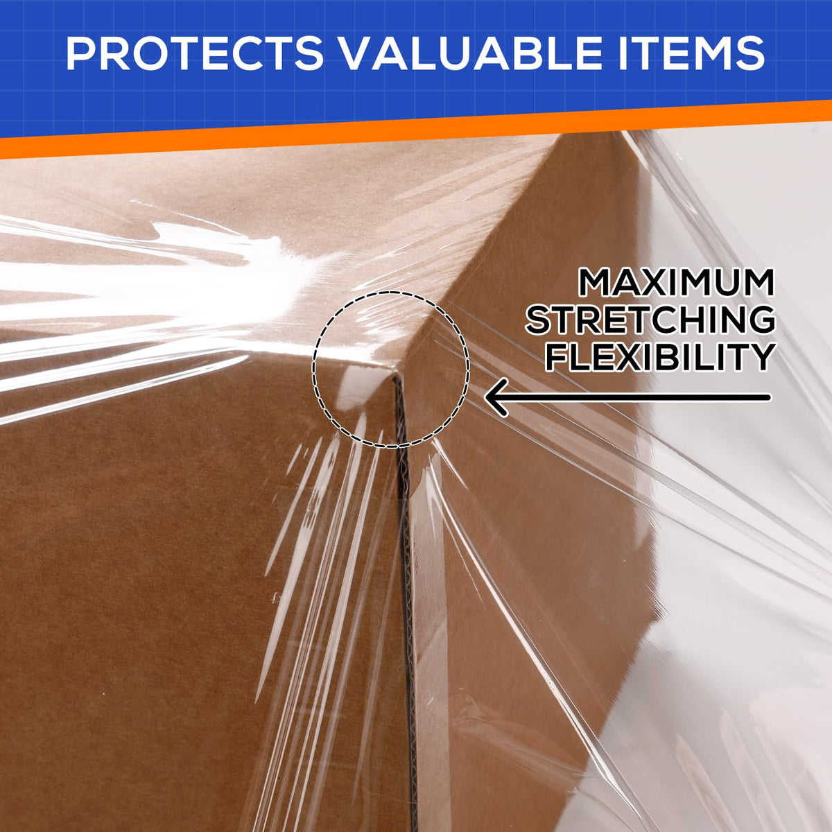 Rainberg Strong Heavy-Duty Stretch Film for Pallet Wrapping, Packaging and Moving for Furniture, Luggage, and Parcels, Water & Moisture Proof Pallet Stretch Shrink Wrap rolls 400mm x 250m (Black, 6)