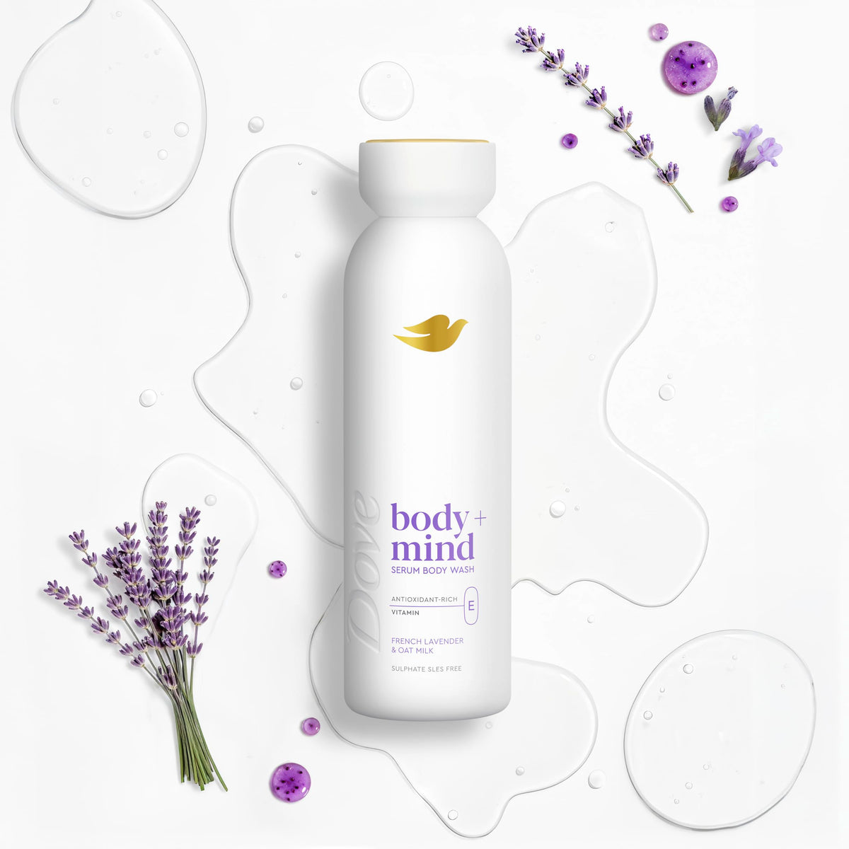 Dove Body + Mind Jojoba Oil & Coconut Milk Serum Body Wash body cleanser with antioxidant-rich vitamin E for glowing skin 350 ml