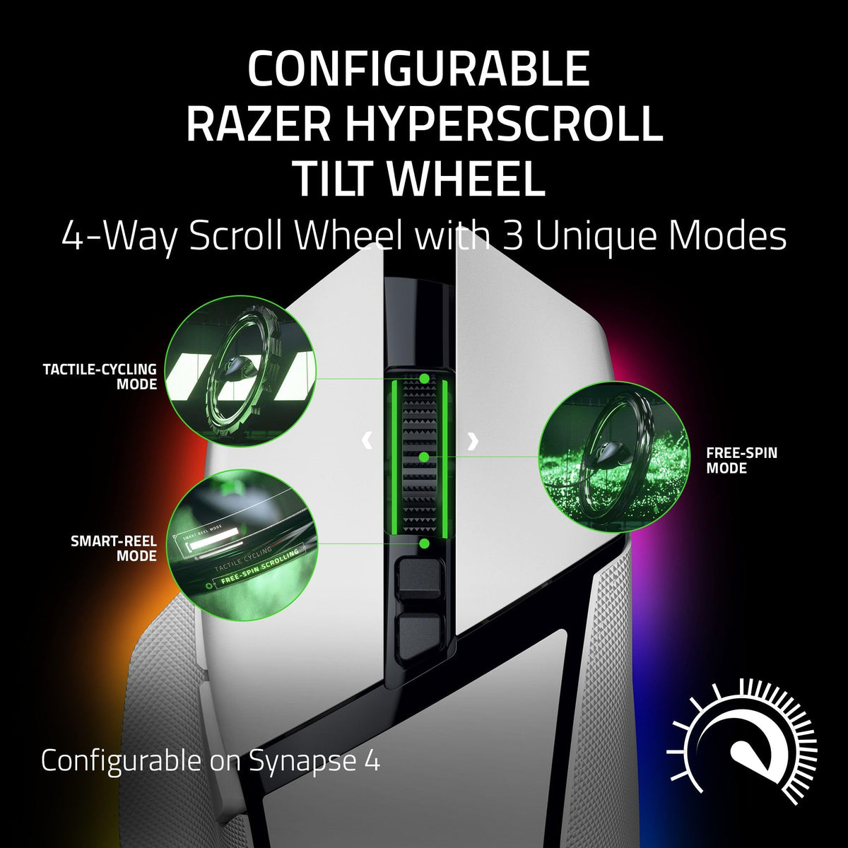 Razer Basilisk V3 - Wired Customisable Gaming Mouse (10+1 Programmable Buttons, HyperScroll Tilt Wheel, 11 Chroma RGB Lighting Zones, Optical Mouse Switches, Focus+ 26K DPI Optical Sensor) Black