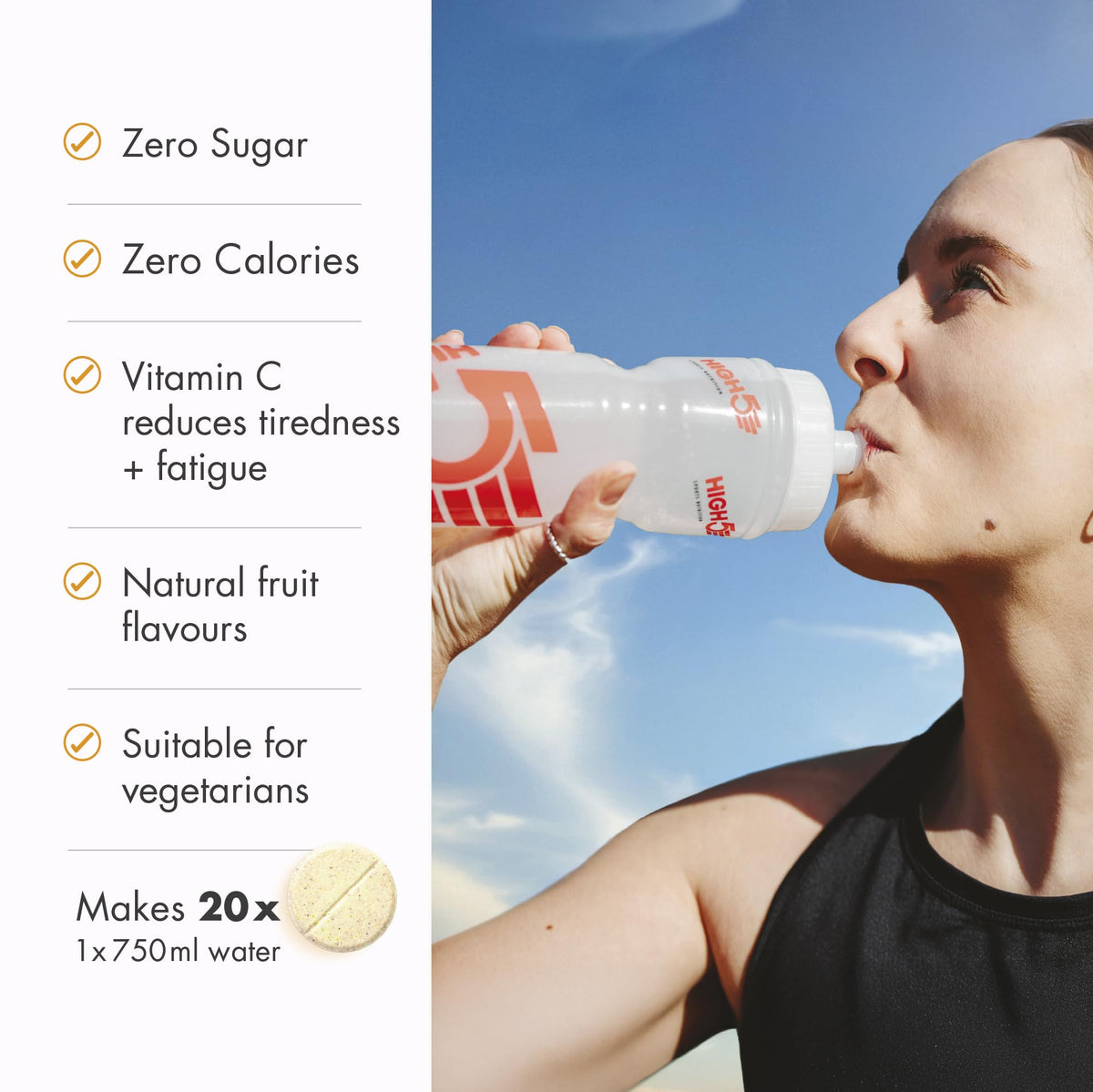 HIGH5 Zero Electrolyte Tablets for Hydration, Berry, 20 Tablets