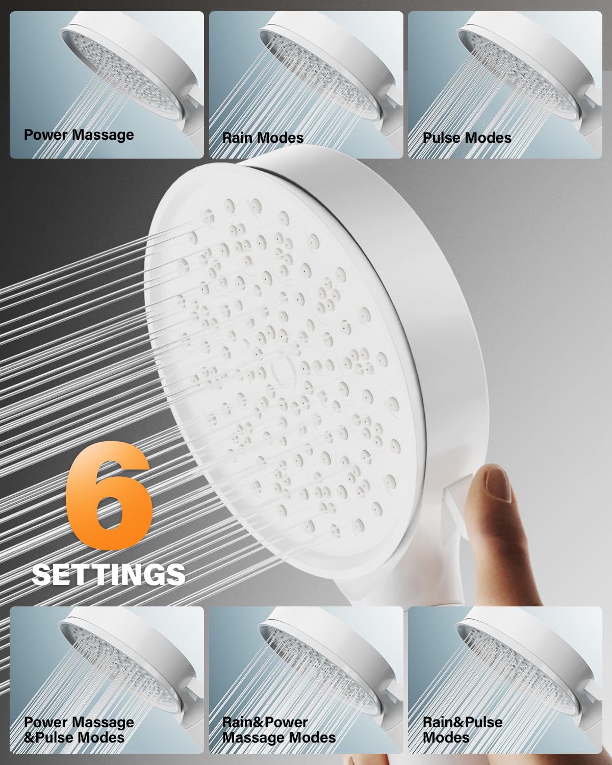 Cobbe Hard Water Filter Shower Head with 1.5m Hose and Holder