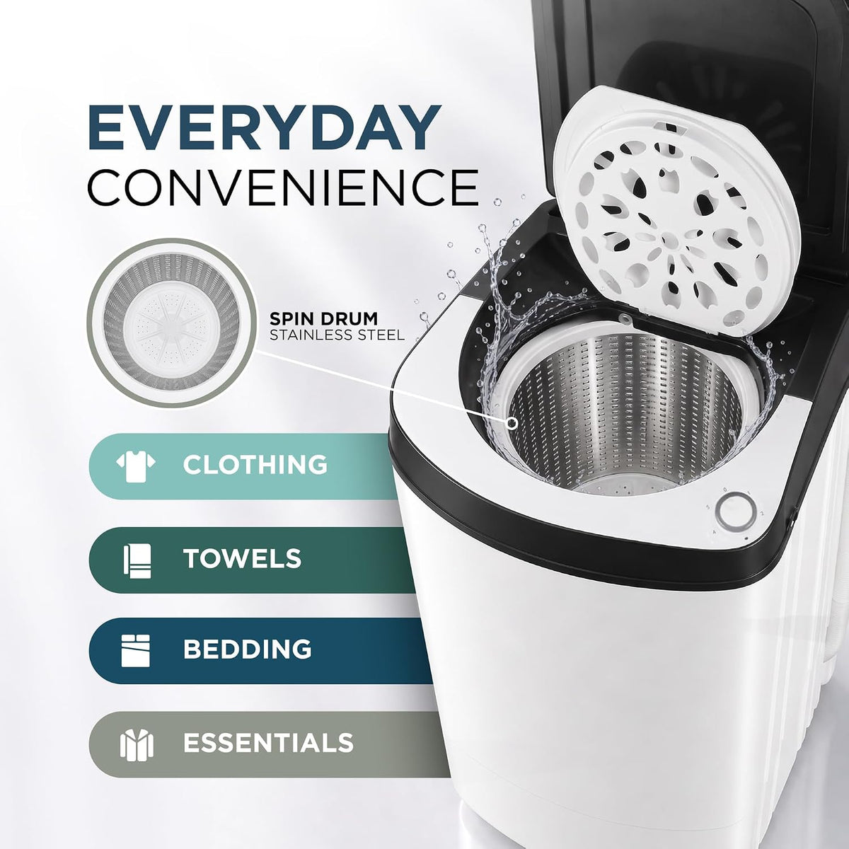DMD Collective - 9kg Spin Dryer, Clothes Spinner, Stainless Steel Drum