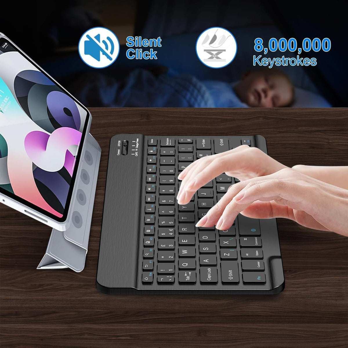 NOOX Bluetooth Keyboard for iPad, Galaxy Tablets, SmartPhones