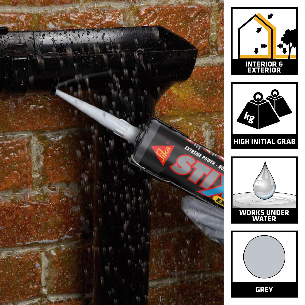 Sika Stixall Extreme Power Sealant And Adhesive, Crystal Clear, 290ml
