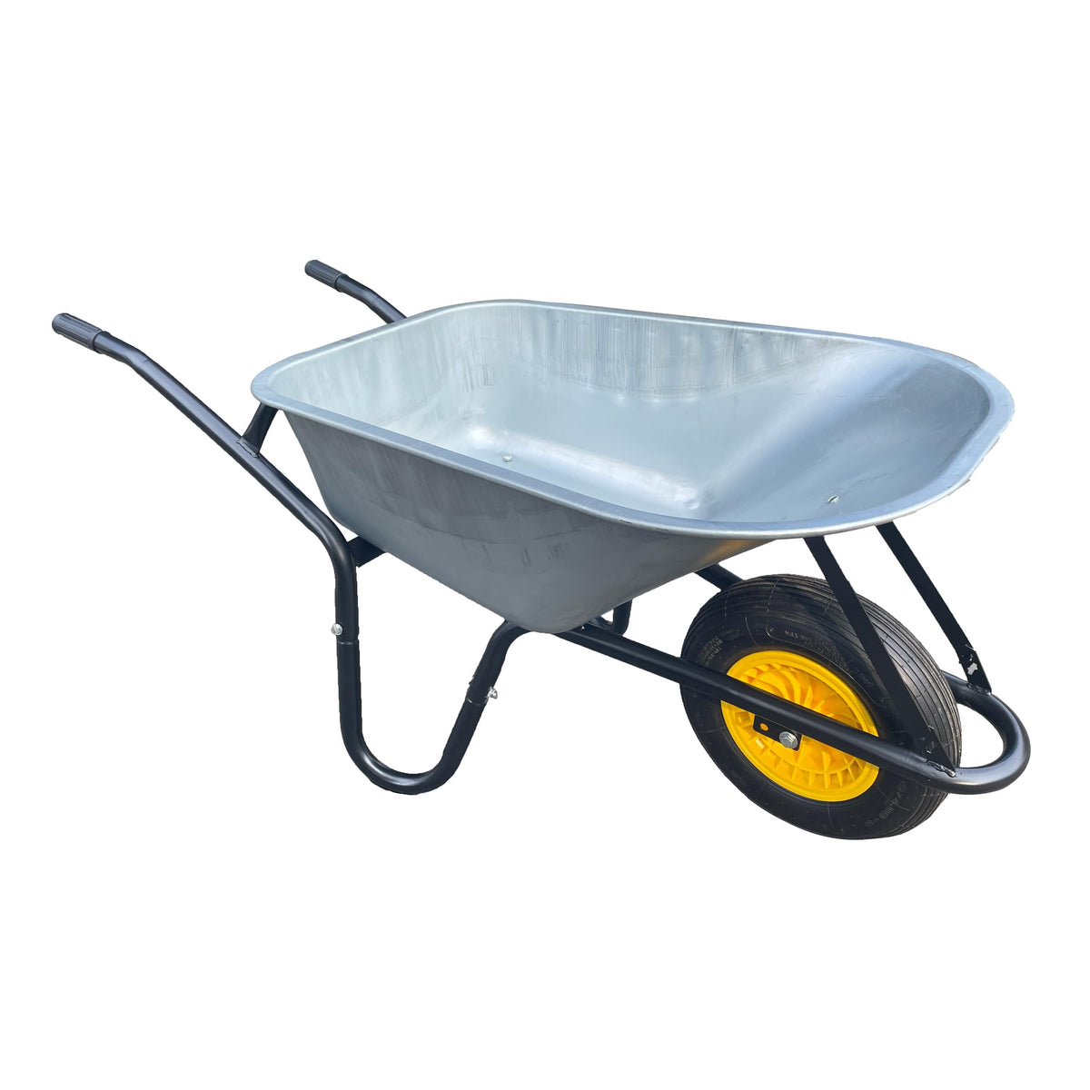 Neo Wheelbarrow Home Garden Cart Galvanised with Pneumatic Tyre (85L) Silver