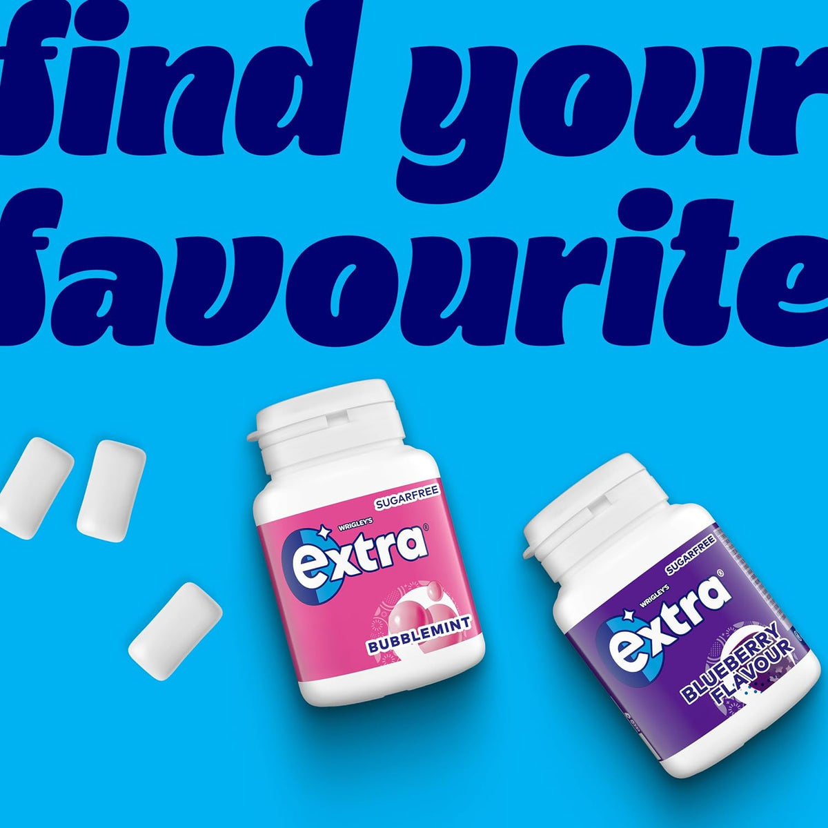 Wrigley's Extra White Bubblemint Sugar Free Chewing Gum Bottle 46 Pieces