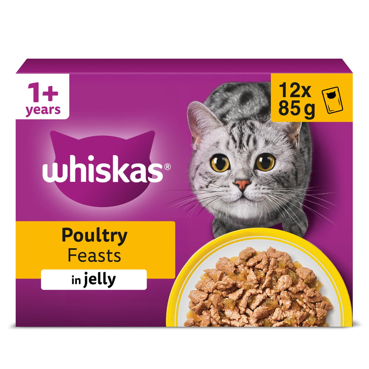 WHISKAS Adult Wet Cat Food in Jelly 40x85g Fish Favourites