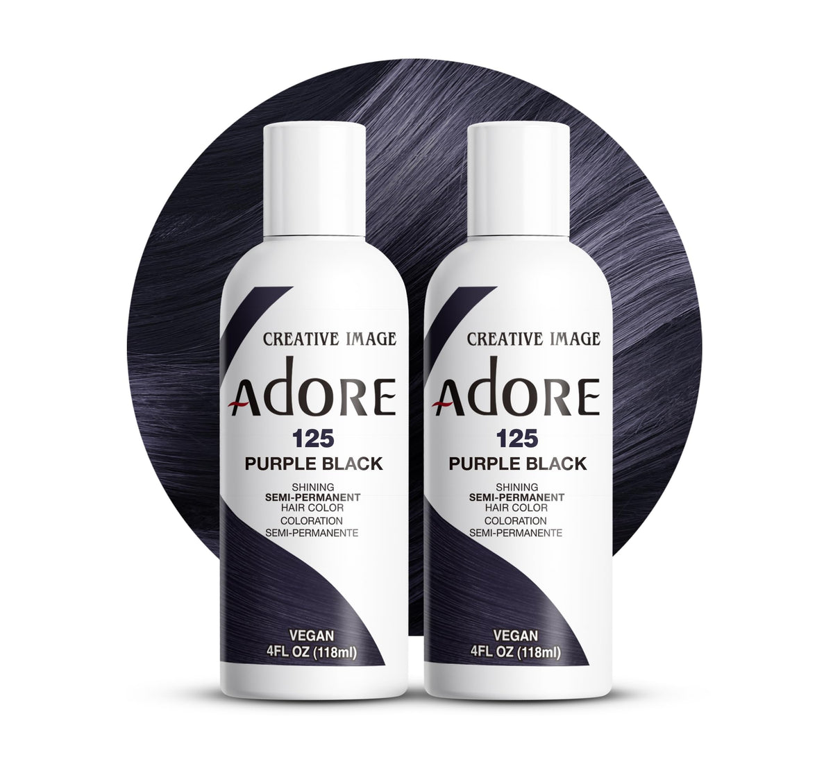 Adore Shining Semi Permanent Hair Colour 121 Jet Black – Vibrant Black Hair Dye, Vegan & Cruelty-Free, Ammonia, Peroxide & Alcohol Free