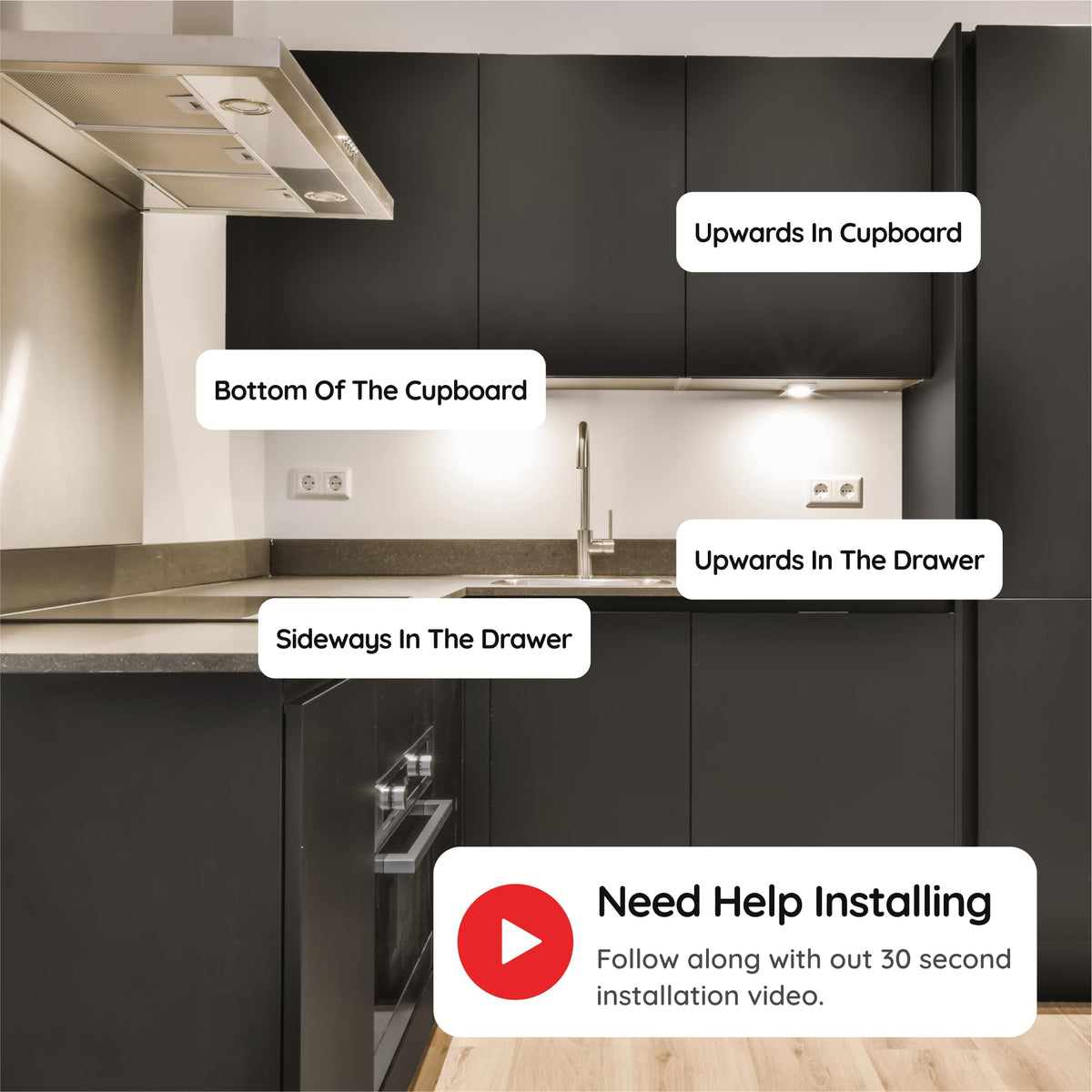 BABYGO® Magnetic Kitchen Cupboard Locks, Child Safety, 10 Locks, 2 Keys