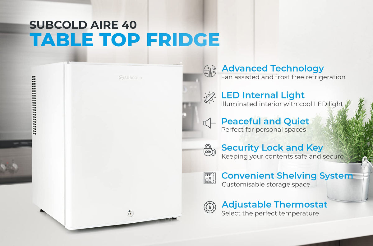 Subcold Aire20-G Mini Fridge | 20L | Frost-Free | Glass Door | LED