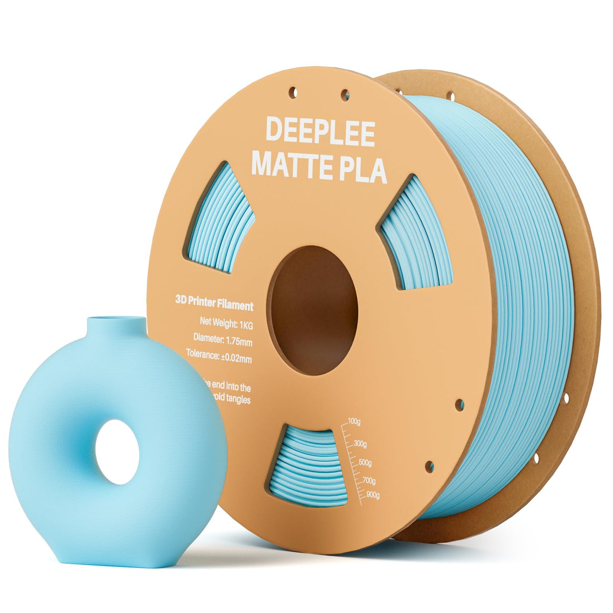 DEEPLEE Matte PLA Filament 1.75mm Matte White 1kg