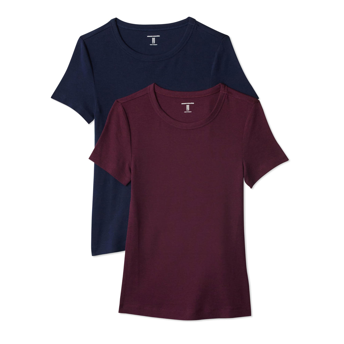 Amazon Essentials Women's Slim-Fit Short-Sleeve Crewneck T-Shirt, Pack of 2
