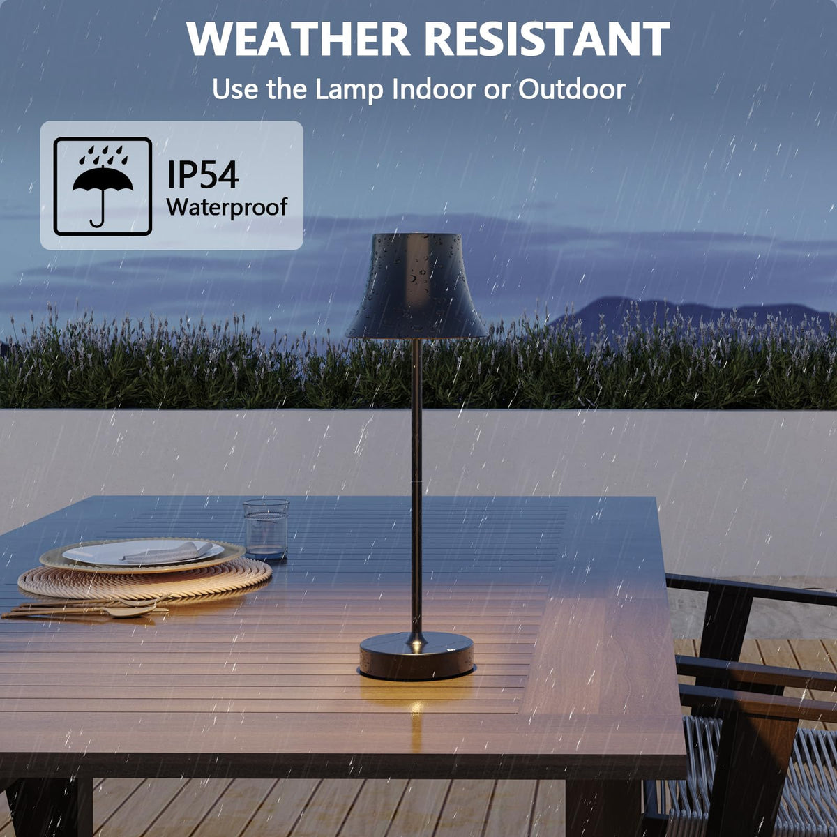 Rechargeable Table Lamp, Cordless Lamp for Outdoor & Indoor, 1 Pack