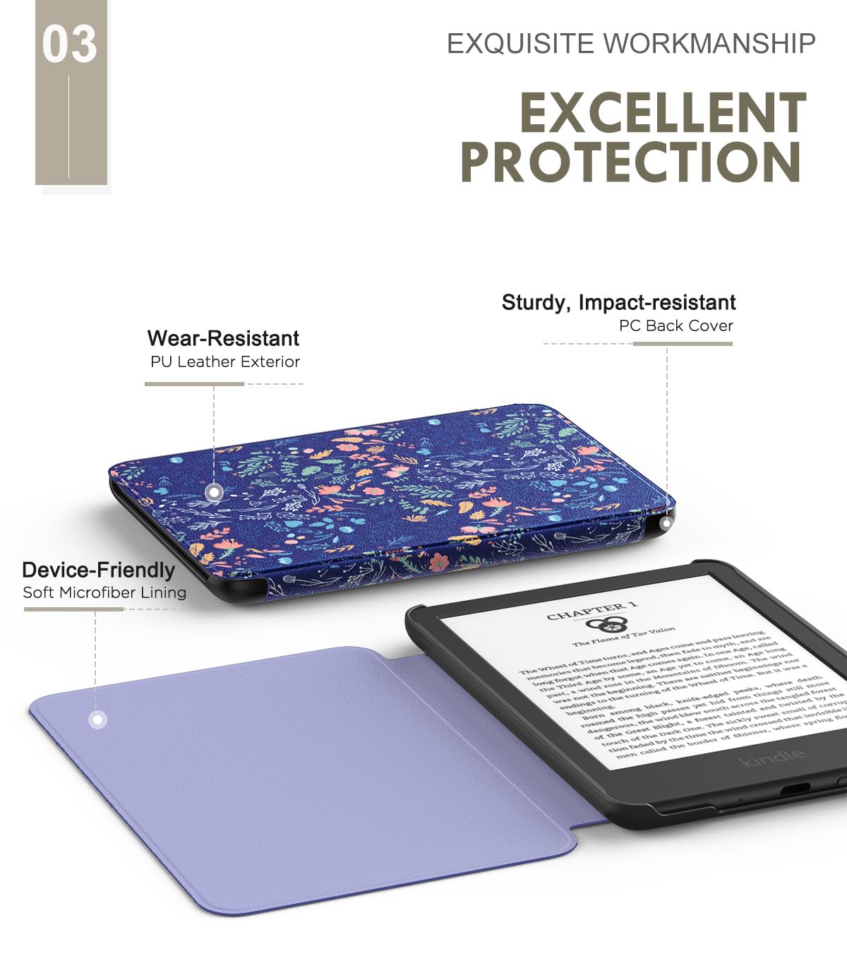 MoKo Case for 6" Amazon Kindle Basic 11th Gen 2024/2022, Matcha