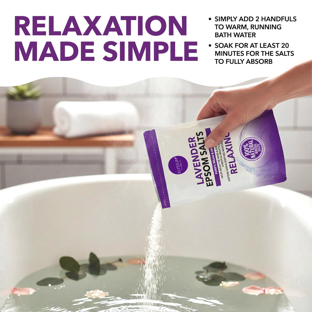 Elysium Spa Natural Original Epsom Salts 1Kg