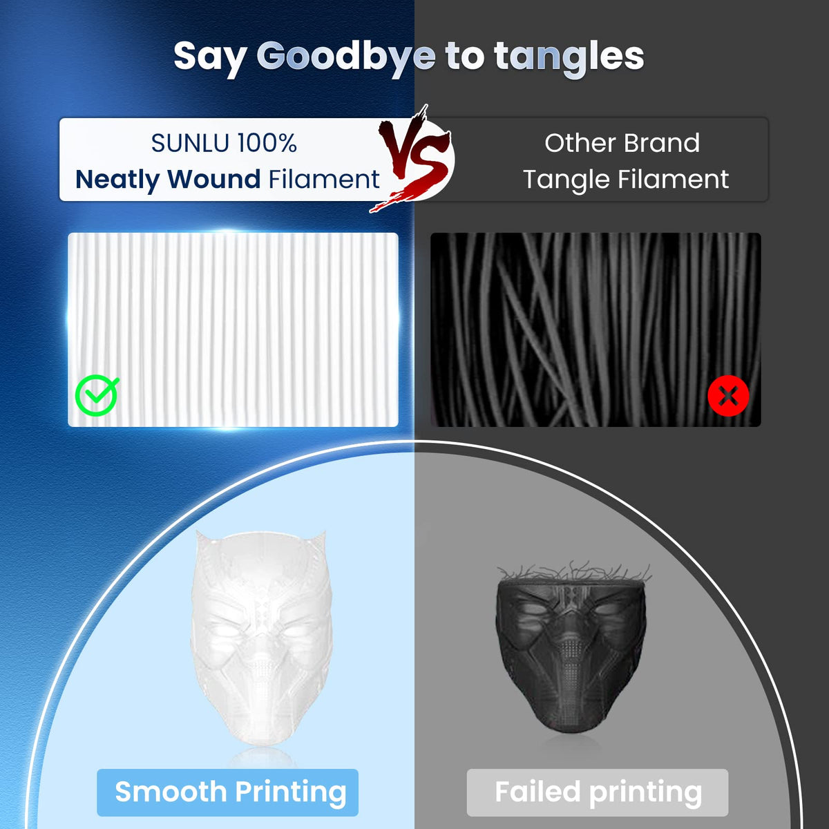 SUNLU PLA+ 3D Printer Filament, Tougher PLA Plus Filament 1.75mm, 1KG Black