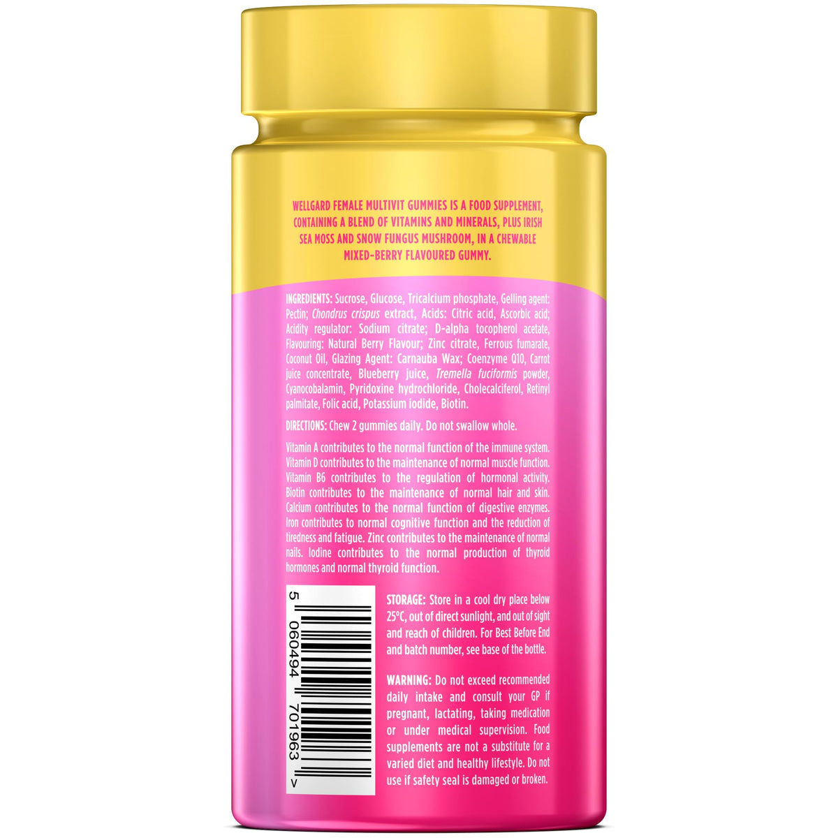 Wellgard Kids Calcium & D3 Gummies - 2 Month Supply - Vegan Chewable Calcium and Vitamin D3 Gummies, Mixed Berry Flavour