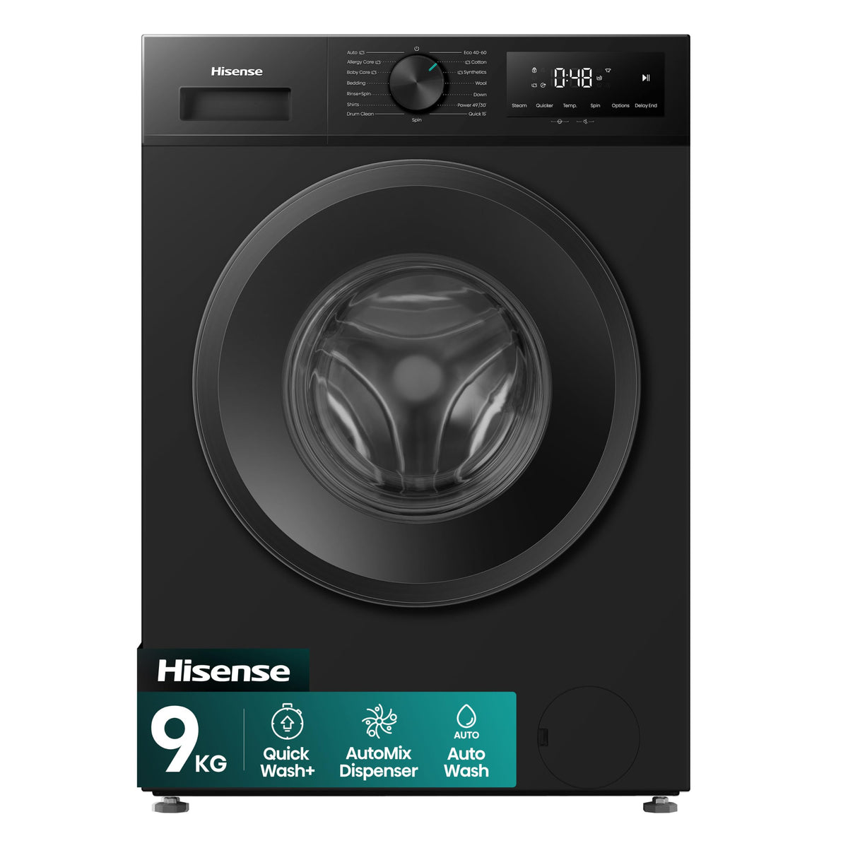 Hisense WF1G7021BW Freestanding 7 KG-Front Load Durable Inverter Washing Machine, Steam Wash-Quick Wash-15 Washing Programs-1200 RPM-White-Energy Rating B