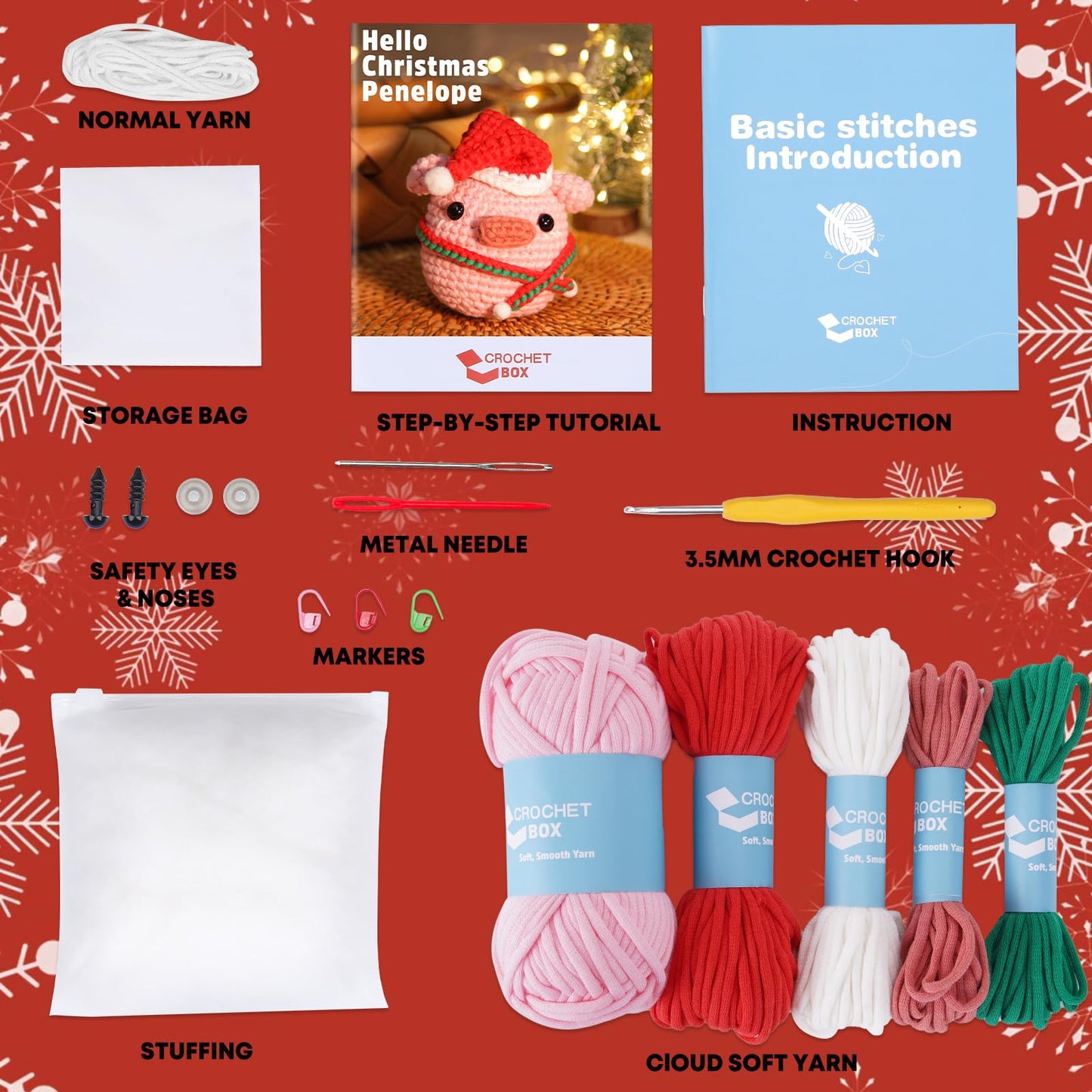 CROCHET BOX Complete Crochet Kit for Beginners - Highland Cow Crochet Kit, Include Video Tutorial, Instruction, Soft Yarn, Birthday Gift for Adults.