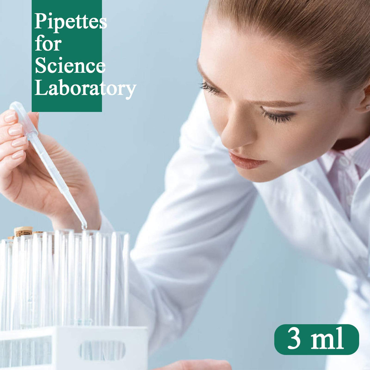 moveland 𝟭𝟬𝟬𝟬𝗣𝗰𝘀 𝟯𝗺𝗹 Dropper Pipettes- Plastic Transfer Pipette for Lab Science, Essential Oil, DIY Art, Medicine - Excellent Suction Without Leakage