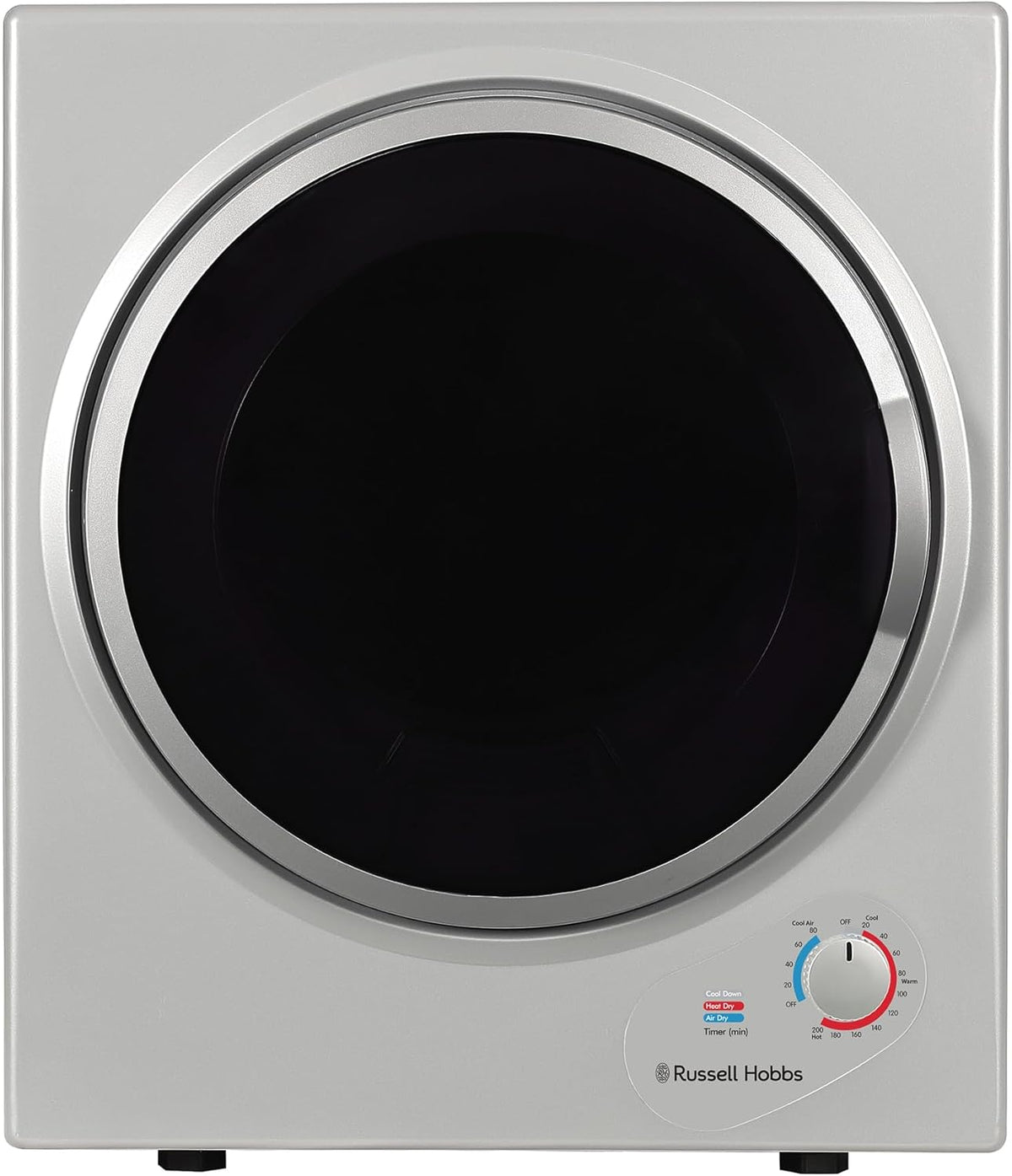Russell Hobbs RH3VTD800 White 2.5kg Compact Mini Vented Tumble Dryer, Portable, Freestanding Table top Dryer with 3 Heat Settings small