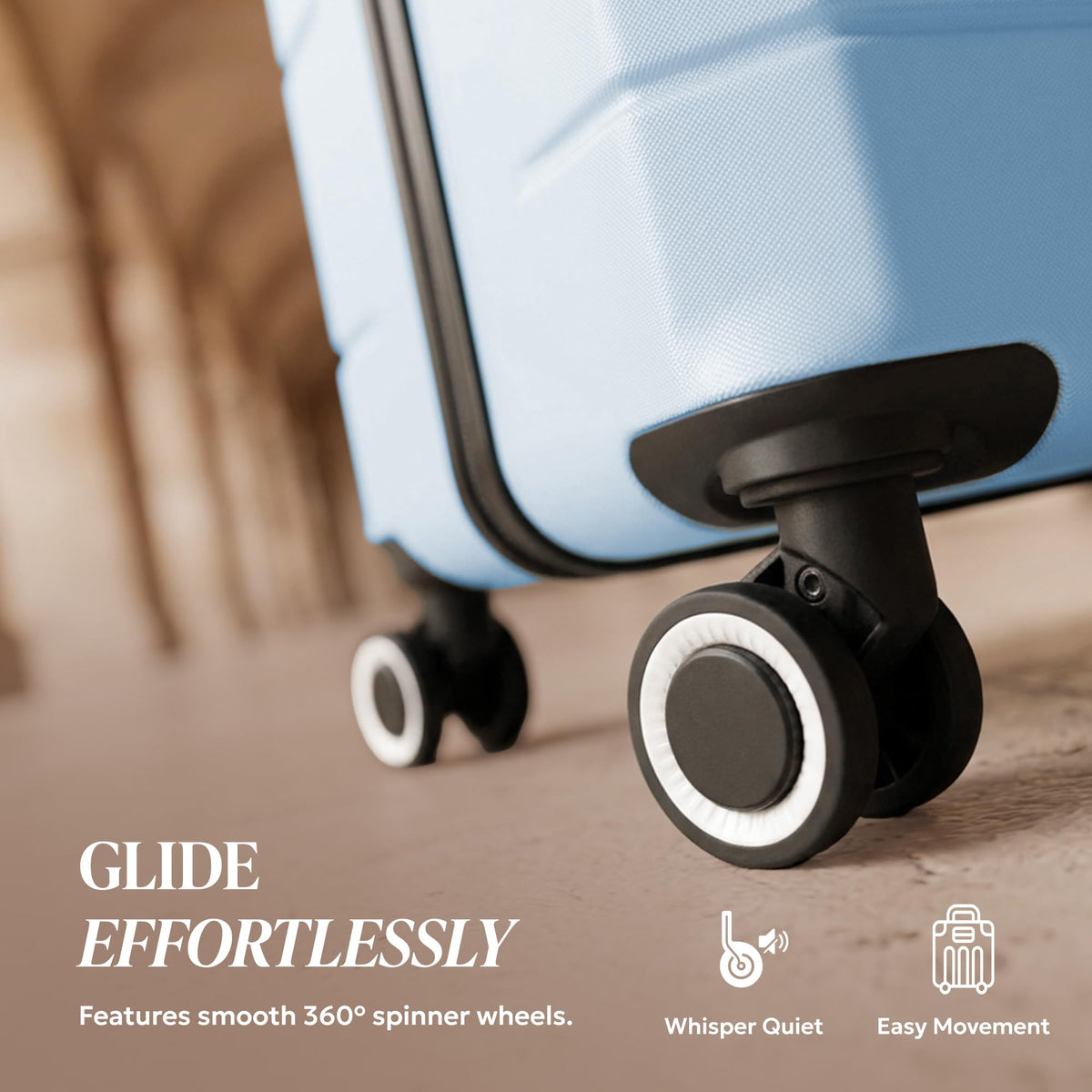 LUGG Jetset 40cm Suitcase 40x30x20cm, Ryanair Compatible Underseat Size, Hard Shell ABS, Spinner with Removable Wheels, Lightweight Travel Luggage, 1 Year Warranty