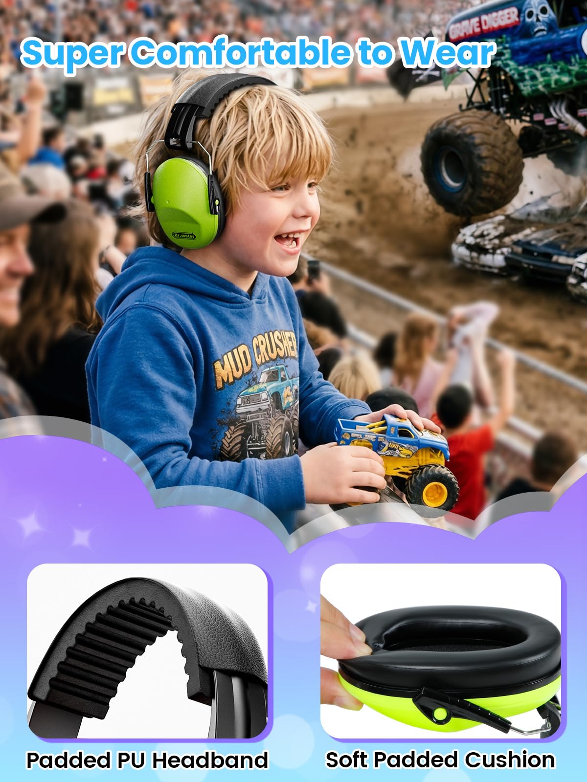 Dr.meter Ear Defenders Children SNR 27.4dB for Autism, Sensory Needs