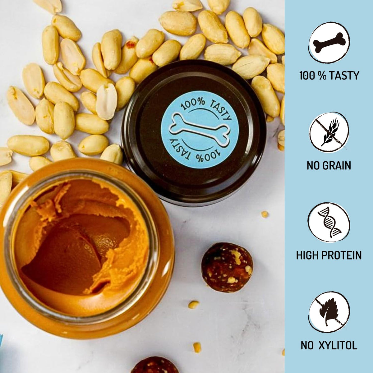Peamutt Dog Peanut Butter | Peanut Butter Dog Treat | Formulated for Dogs | No Added Sugar and Salt | No Sweeteners | Dog Friendly Texture | Perfect Dog Treat | Pack of 1x340g