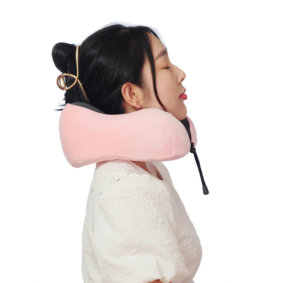 Memory Foam Travel Pillow, Neck Pillow with 360-Degree Head Support, Comfortable and Lightweight, Ideal for Sleeping on Airplane, Car, Train, Bus and Home Use, Comes with Storage Bag (Grey)