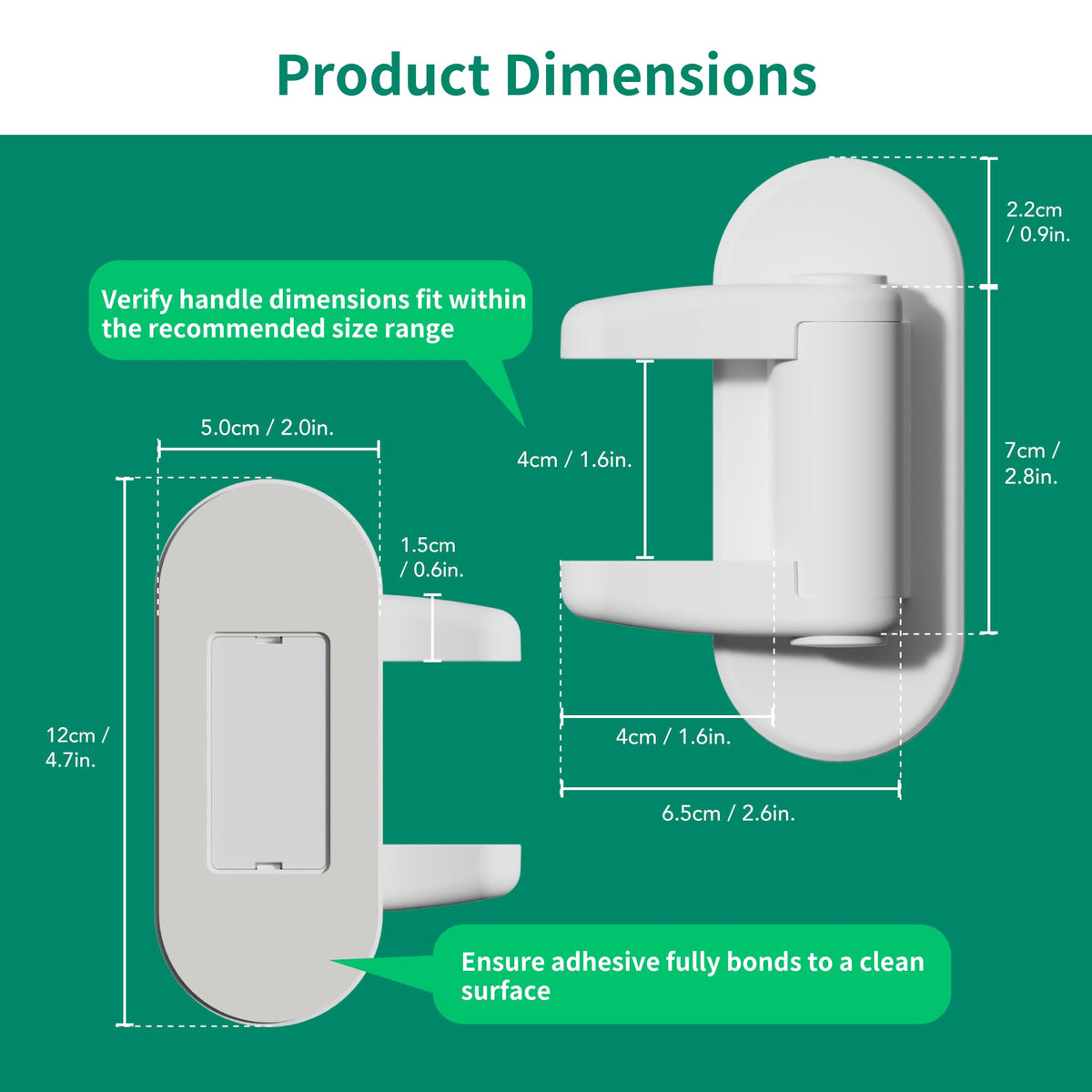 Moonybaby 2 Pack Door Lever Safety Lock, Door Locks for Children, Child Door Handle Lock, Baby Proofing Door Lock Without Drilling, Strong Adhesive, Easy to Install, No Tools Required (White)