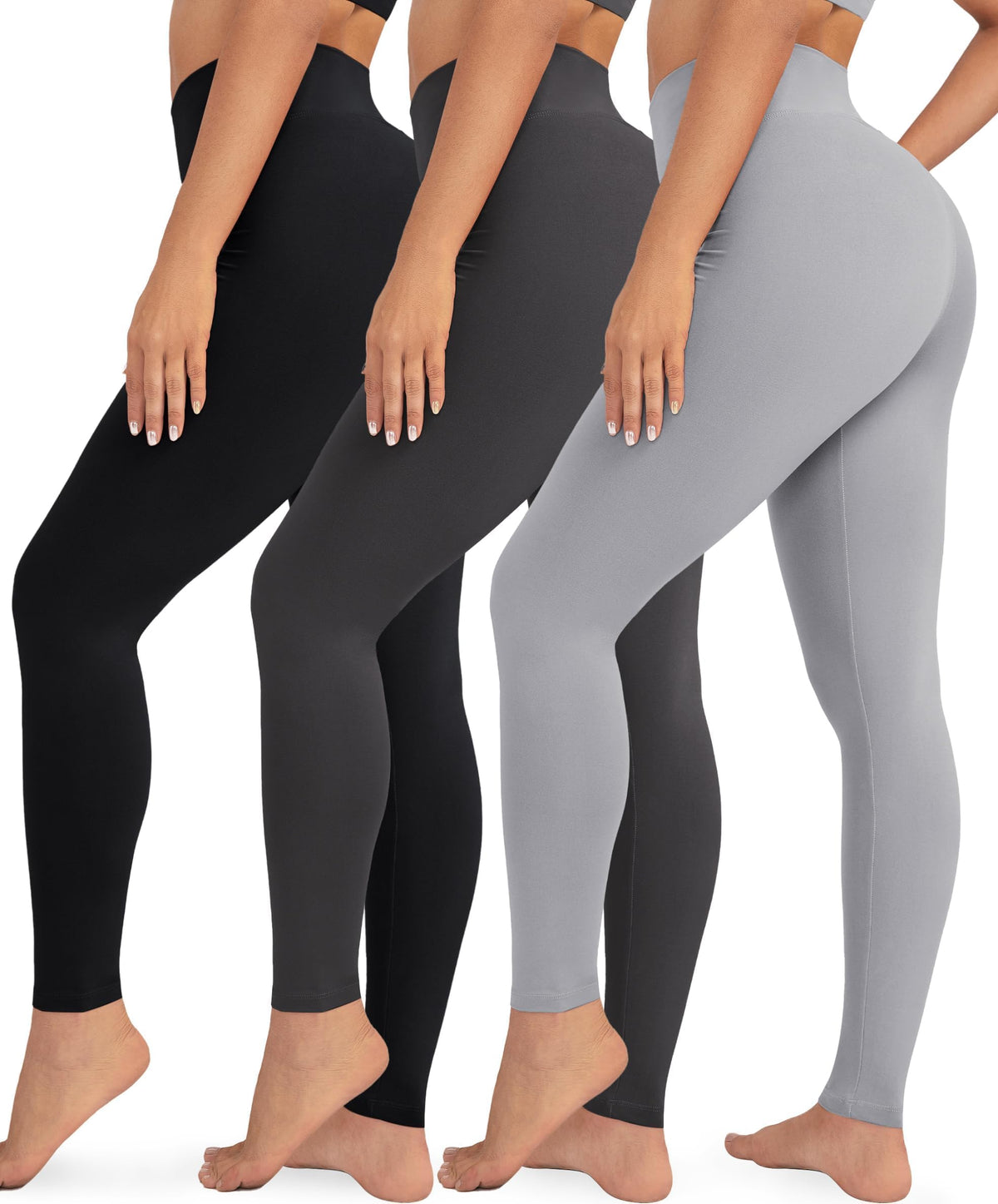 VALANDY Creamlush 3 Pack High Waisted Leggings for Women