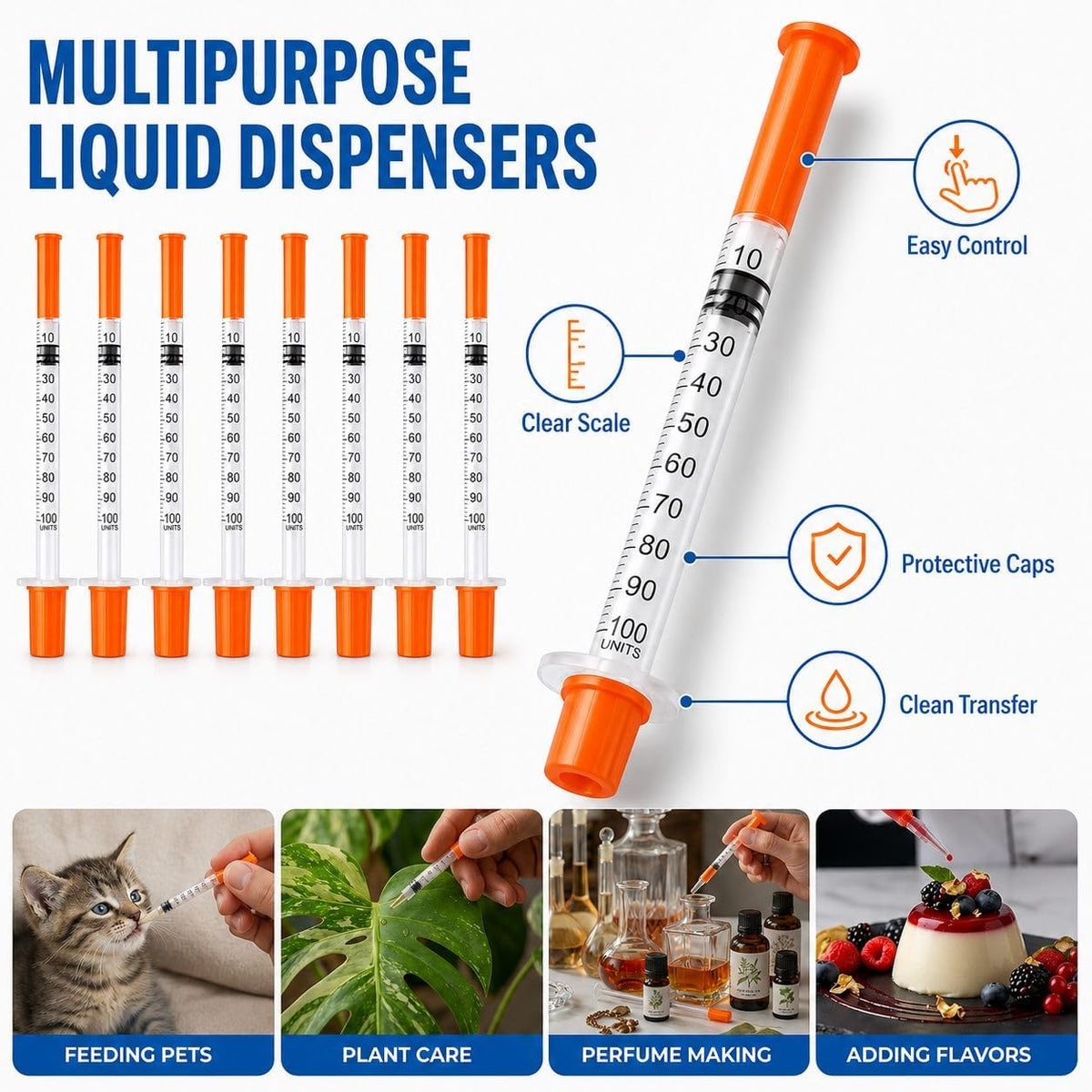 10 Pack 1ml Plastic Dispensing & Measuring Tools, Individually Wrapped, Precision Liquid Dispensing Tools Multipurpose Use for Lab, Pet Feeding, Perfume, Crafting & DIY