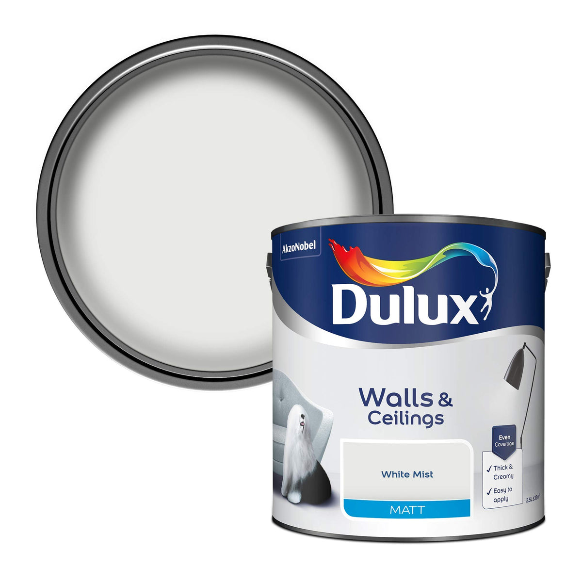 Dulux Tester Paint, White Mist, 30 ml (Pack of 1)